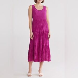 Eileen Fisher Women  Sleeveless Tiered Silk dress NWT Large